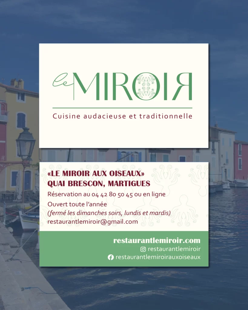 carte de visite restaurant à Martigues
